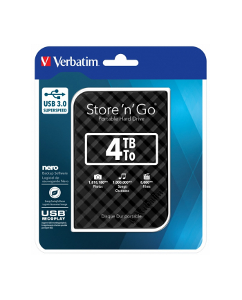 verbatim Dysk zewnętrzny HDD 4TB Store n Go USB 3.0 53223 nr 1