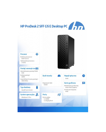 hp inc. Komputer ProDesk 2 SFF G1i i5-14400 512GB/8GB/W11P       B6ZC5ET nr 2