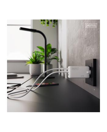 digitus Ładowarka sieciowa/zasilacz USB GaN 67W, 2x USB-C, 1x USB-A, biała nr 2
