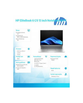 hp inc. Notebook EliteBook 6 G1i U5-225U 512GB/16GB/W11P/13.3 C51H7ET
