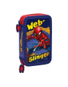 kids euroswan Piórnik dwukomorowy z wyposażeniem Spiderman czerwony-niebieski - nr 1