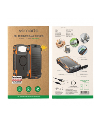 4smarts Powerbank Solarny 20000mAh TitanPack Rugged Ultimag Czarny nr 1