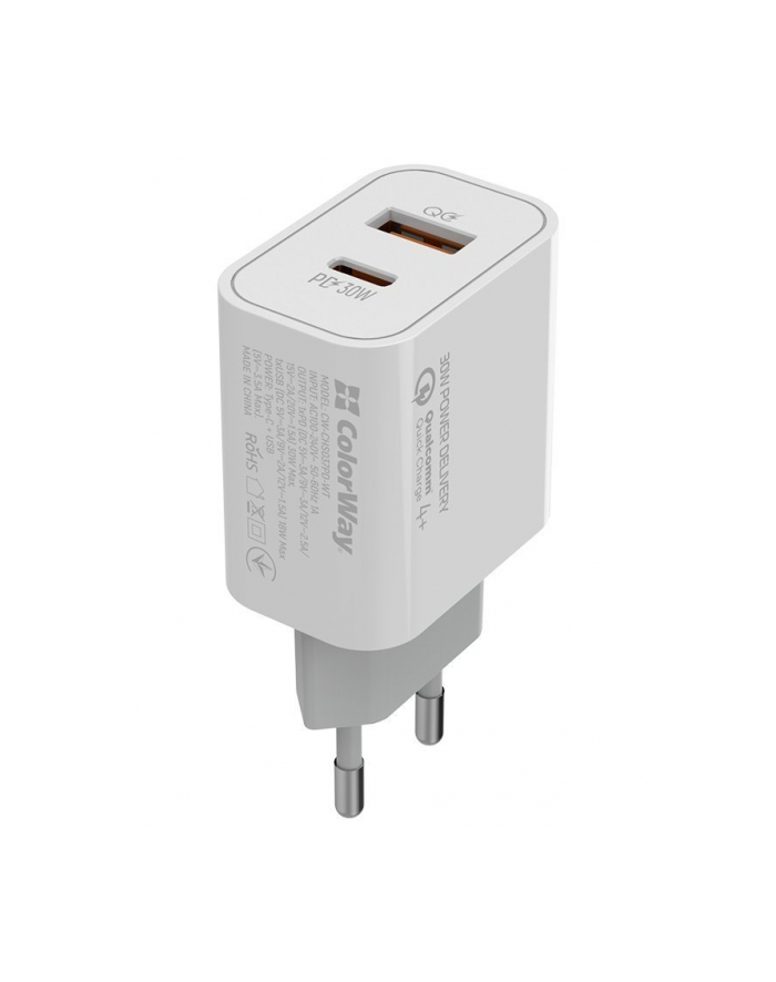 Ładowarka COLORWAY 30W 1xUSB 1xUSB-C biała główny