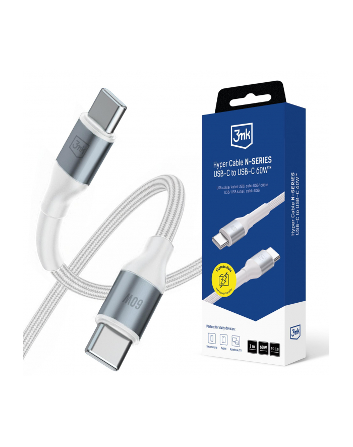 Kabel USB 3mk Hyper Cable N-SERIES USB-C to USB-C 60W 20V/3A 1m główny