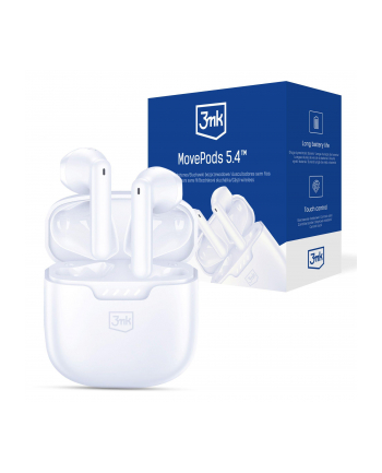 3mk pczerwonyection Słuchawki z miokrofonem 3mk MovePods 5.4 - bezprzewodowe z Bluetooth 5.4 białe