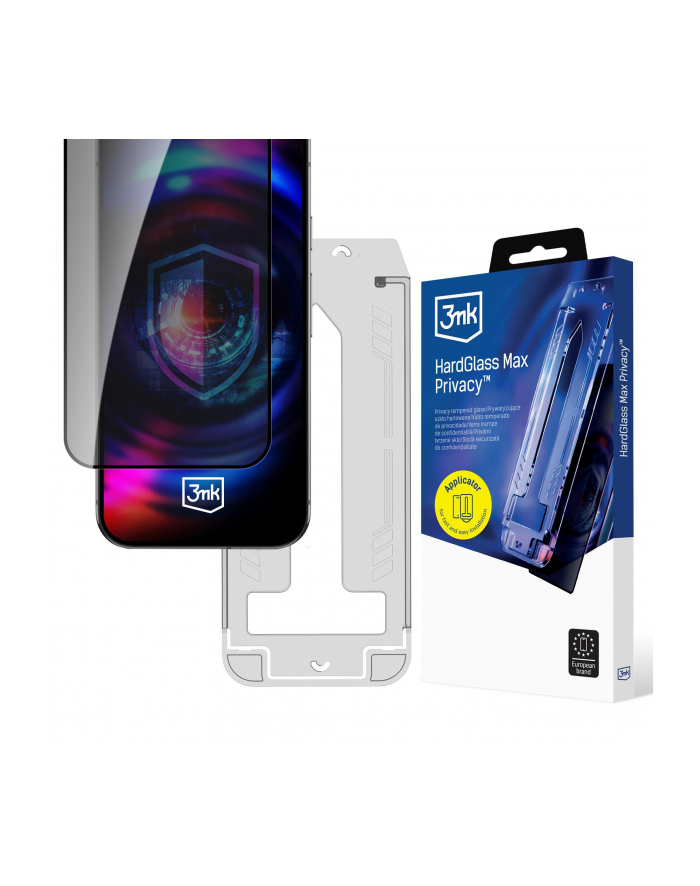 3mk pczerwonyection Szkło prywatyzujące z ramką montażową do Samsung Galaxy S24/S25 - 3mk HardGlass Max Privacy główny