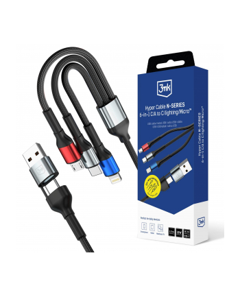 3mk pczerwonyection Kabel USB 3mk Hyper Cable N-SERIES 6-in-1 C/A to C/Lighting/Micro 18W 9V/2A QC 3.0 1,2m nr 1