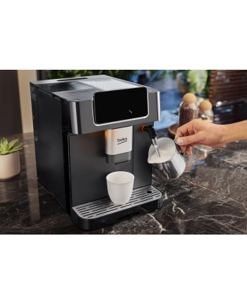 Beko CaffeExperto CEG7304B czarny Rodaj: ciśnieniowy| Rodzaj kawy: ziarna | Rodzaje napojów: Espresso, Late | Moc [W]: 1350 | 19 barów