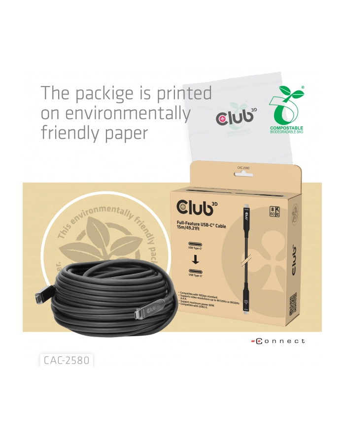 Club3D CAC-2580 kabel USB USB C główny