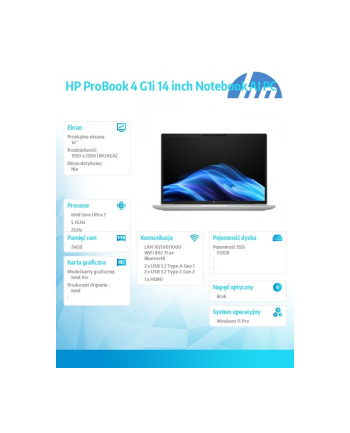 hp inc. Notebook ProBook 4 G1i U7-255H 512GB/24GB/W11P/14.0   C51N2ET