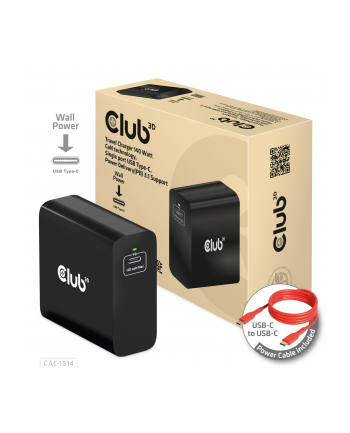 Club 3D Power Adapter   Gan Technology   24 Pin Usb C   140 Watt