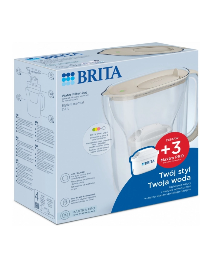 brita Dzbanek filtrujący Style Essential 2.4l + 3 wkłady, piaskowy główny