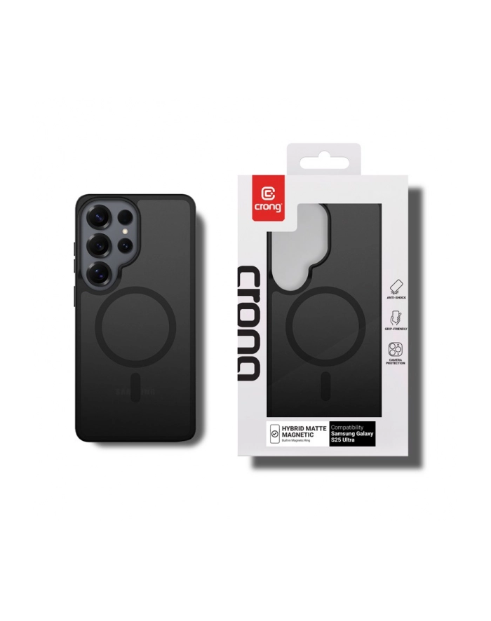 crong Etui Hybrid Matte Magnetic Etui MagSafe Samsung Galaxy S25 Ultra Czarne główny