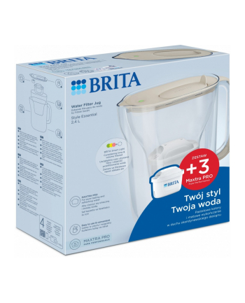 brita Dzbanek filtrujący Style Essential 2.4l + 3 wkłady, piaskowy