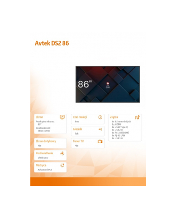 avtek Monitor informacyjny DS2 86 ''