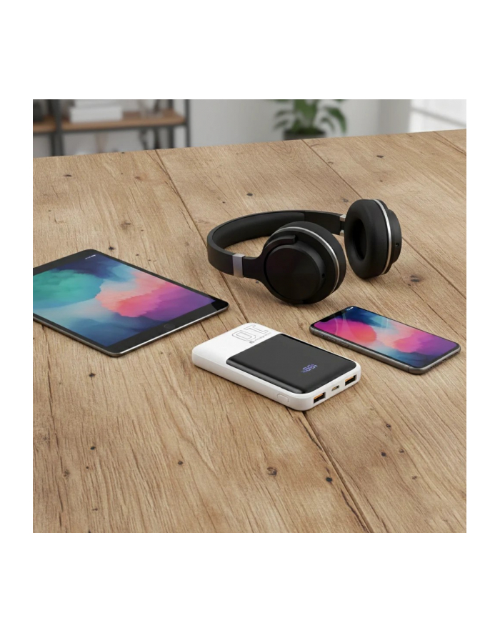 everactive Powerbank 10 000 mAh 2X USB 1X USB-C 22,5W QC4.0 wyświetlacz LED główny