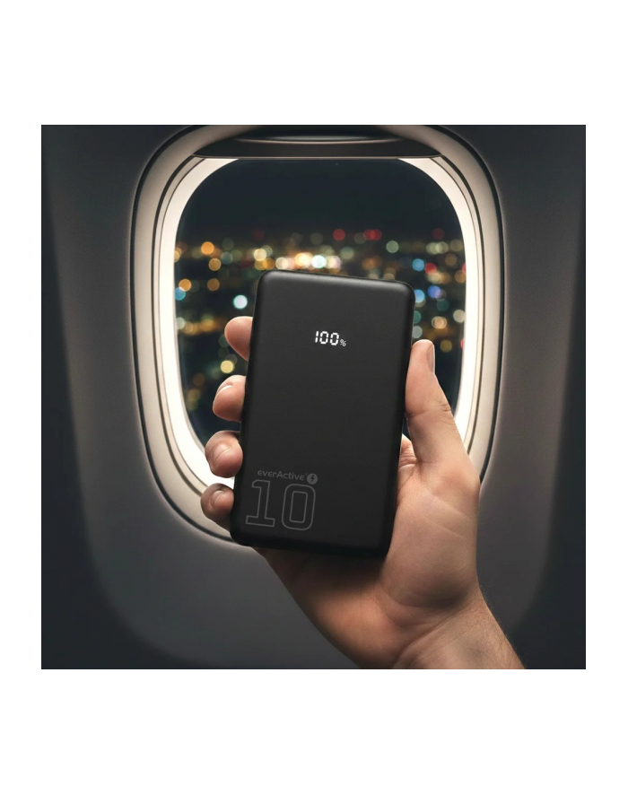 everactive Powerbank 10 000 mAh 2X USB-C 1X USB 20W QC4.0 wyświetlacz LCD główny