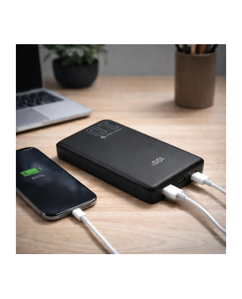everactive Powerbank 10 000 mAh 2X USB-C 1X USB 20W QC4.0 wyświetlacz LCD