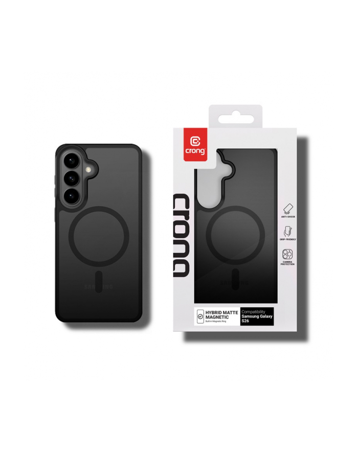 crong Etui Hybrid Matte Magnetic - MagSafe Samsung Galaxy S26 Czarne główny