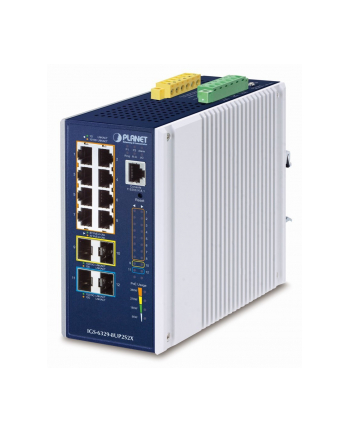 Planet Ip30 Din Rail Industrial L3 Zarządzany Gigabit Ethernet (10 100 1000) Obsługa Poe Niebieski Szary (Igs63298Up2S2X)