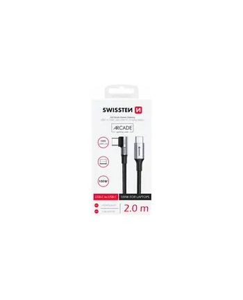 Swissten Kabel Do Przesyłu Danych Ładowania Laptopa Telefonu Usb C 5A 100W nr 2