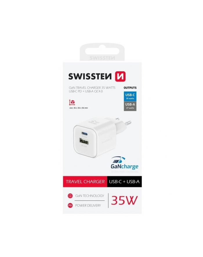 Swissten Ładowarka Sieciowa Qc Usb-A 27 W Usb-C 35 główny