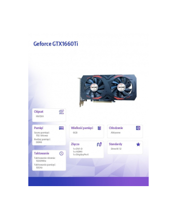 afox Karta graficzna - Geforce GTX1660Ti 6GB GDDR6 DP DVI HDMI ATX Dual Fan