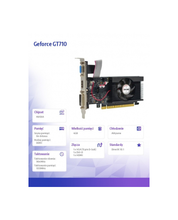 afox Karta graficzna - Geforce GT710 4GB DDR3 64Bit DVI HDMI VGA LP V3 nr 1