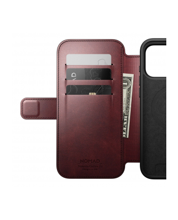 Nomad Modern Leather Folio iPhone 17 Pro Max bordowy  H.