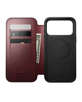Nomad Modern Leather Folio iPhone 17 Pro Max bordowy  H.