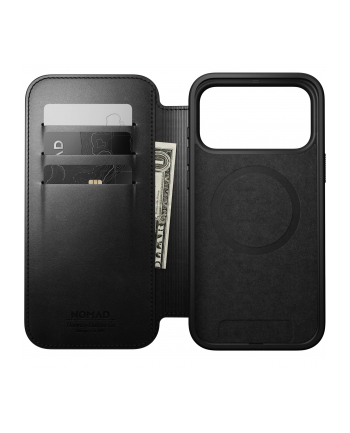 Nomad Modern Leather Folio etui iPhone 17 Pro Max czarny Horween