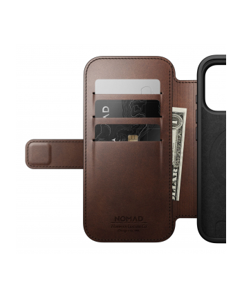 Nomad Modern Leather Folio iPhone 17 Pro Rustic brazowy H.