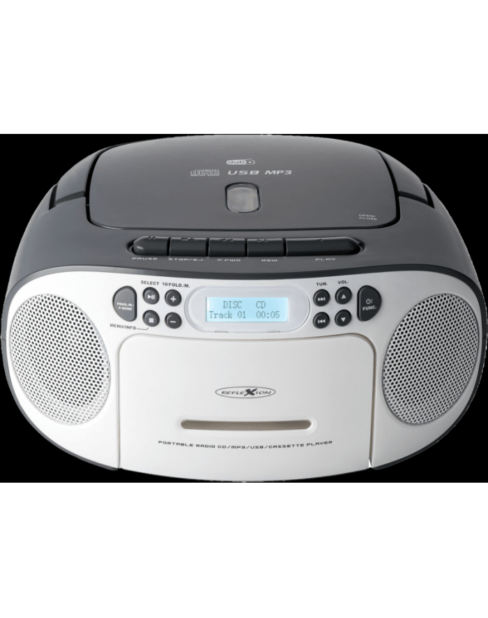 Reflexion Radio-CD DAB+, DAB, fale metrowe (VHF) biały, szary główny