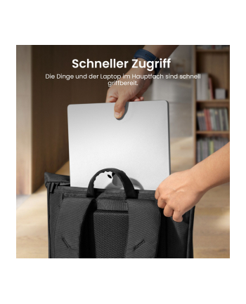 tomtoc Navigator-T61 25L-30L Rolltop Backpack black