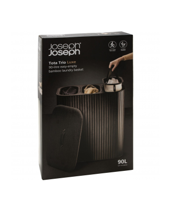 Joseph Joseph Tota Trio Luxe Wäschetrennkorb 90L, czarny