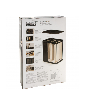 Joseph Joseph Tota Trio Luxe Wäschetrennkorb 90L, czarny