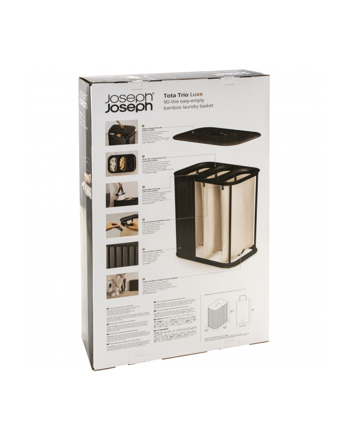 Joseph Joseph Tota Trio Luxe Wäschetrennkorb 90L, czarny główny