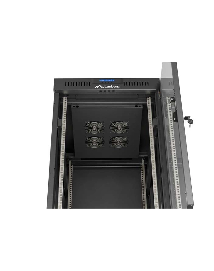 LANBERG Rack Cabinet 19inch Free-Standing 24U/600X800 FLAT PACK With Glass Door LCD black V2 główny