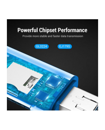 Czytnik kart SD / microSD Vention ze złączami USB 30 USB-C microSD szary nr 1