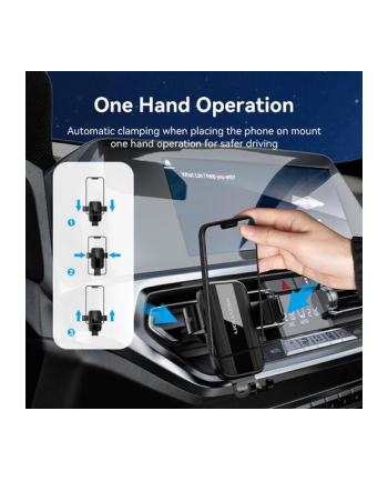 Uchwyt samochodowy do telefonu Vention 47 do 72 cala czarny