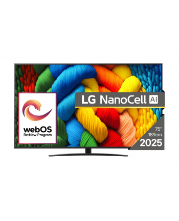 Telewizor LG NanoCell 75NANO81A3A 75''; 4K Ultra HD WebOS Dolby Digital DVB-T2 Czarny nr 1