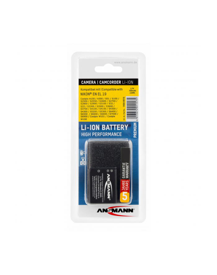 Akumulator ANSMANN A-Nik EN EL 19 główny