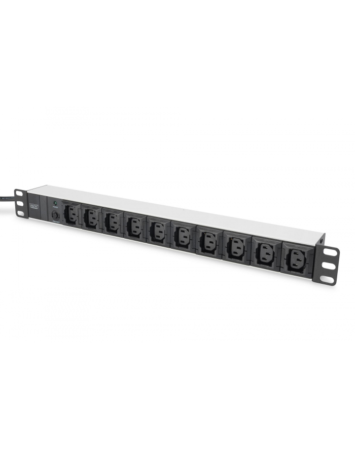 Listwa zasilająca PDU 19'''', 1U, 10 gniazd IEC C13, 10A, 2500W, aluminiowa, 2m główny