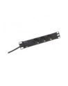 Listwa zasilająca PDU 10'''', 1U, 3 gniazda Schuko, 16A, 4000W, aluminiowa, 2m - nr 23