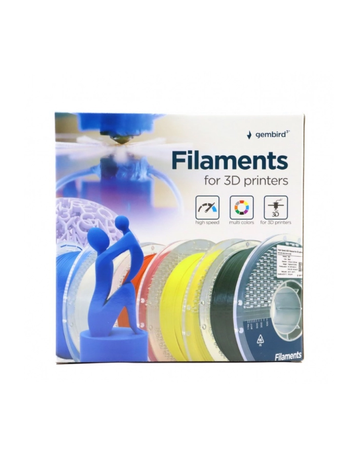 gembird Filament PETG High Speed, 1,75 mm, 1 kg, biały główny