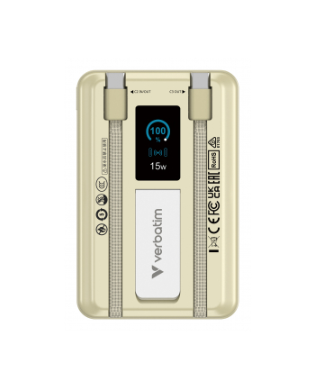 Powerbank Verbatim Charge 'n' Go 2C Display Magnetic Wireless 10000mAh 3xUSB-C PD 3.0 QC 3.0 Złoty nr 2