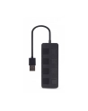 gembird HUB USB 2.0 4-portowy z przełącznikami, czarny - nr 3