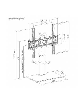 gembird Stojak pod telewizor (obczerwonyowy), 32-65 '' nr 1