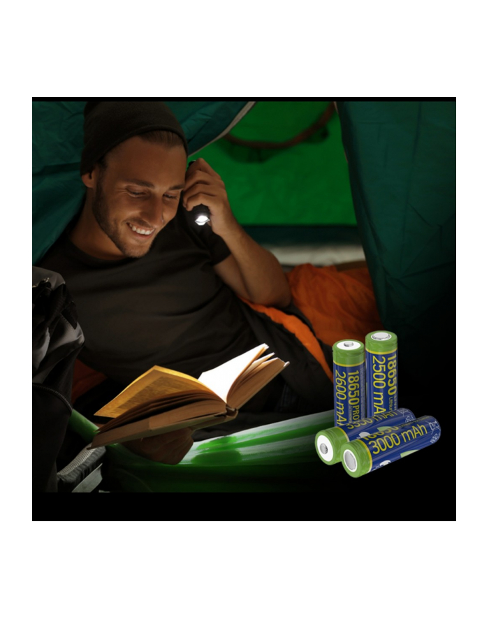 gembird Akumulator litowo-jonowy typ 18650 (10C), 3.7V, 3000mAh z płaskimi biegunami główny