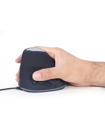 gembird Mysz optyczna ergonomiczna przewodowa mysz optyczna z 6 przyciskami,  kolor szary nr 2